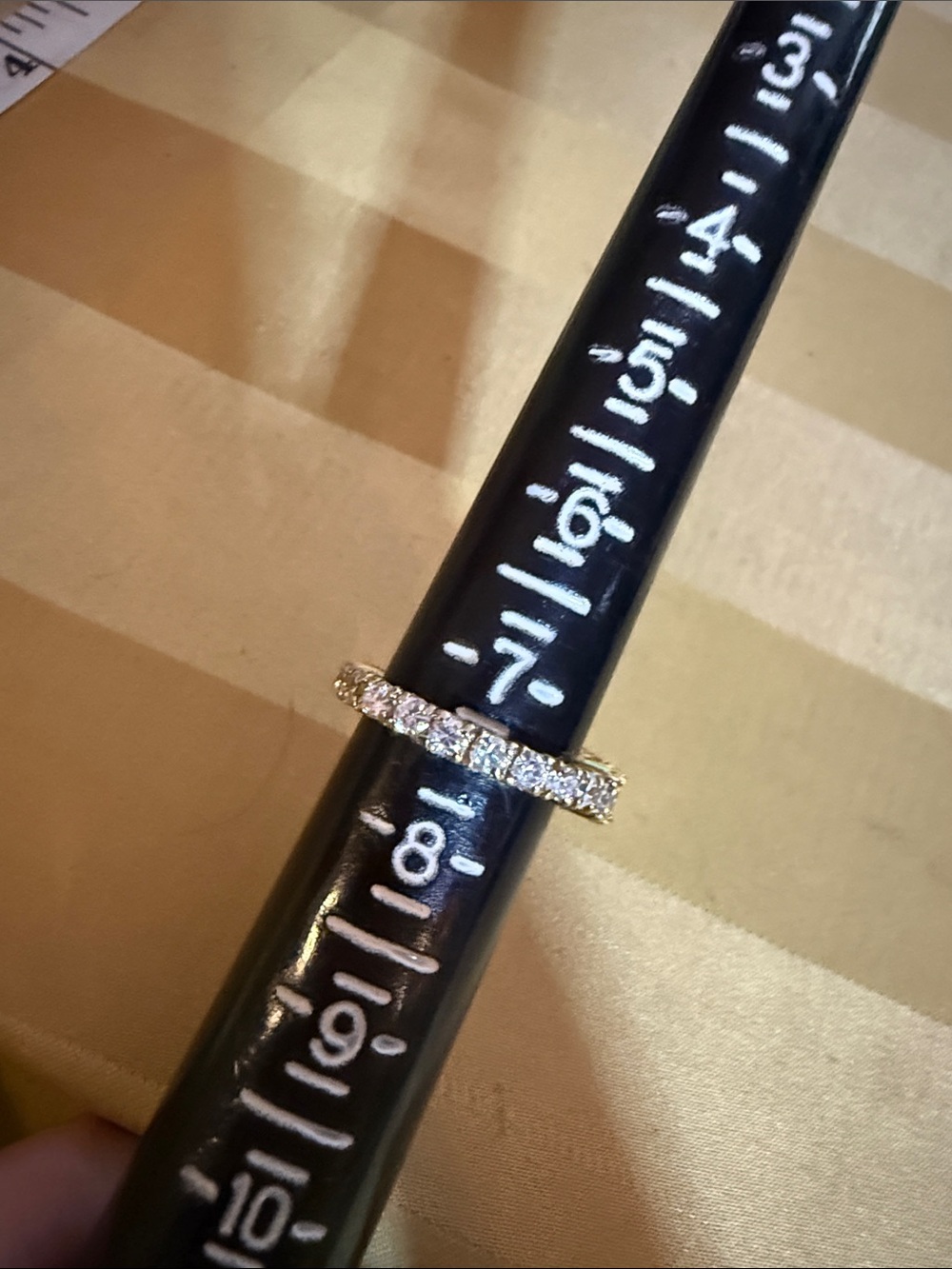 Gold-Plated Women's Cubic Zirconia graduating eternity band Ring - Picture 3 of 3